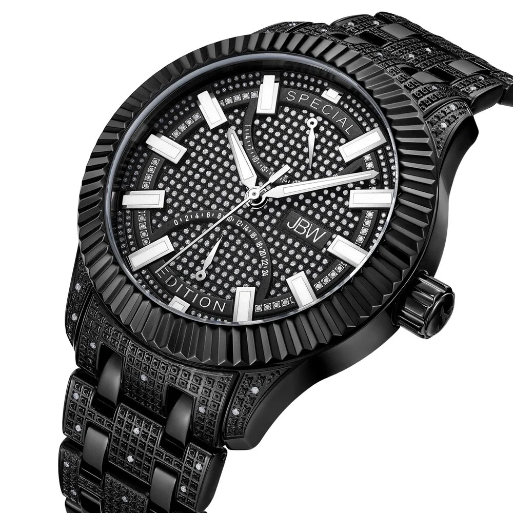 JBW 47mm Special Edition Diamond Black Crowne J6363D 0098/1000 Mens Watch